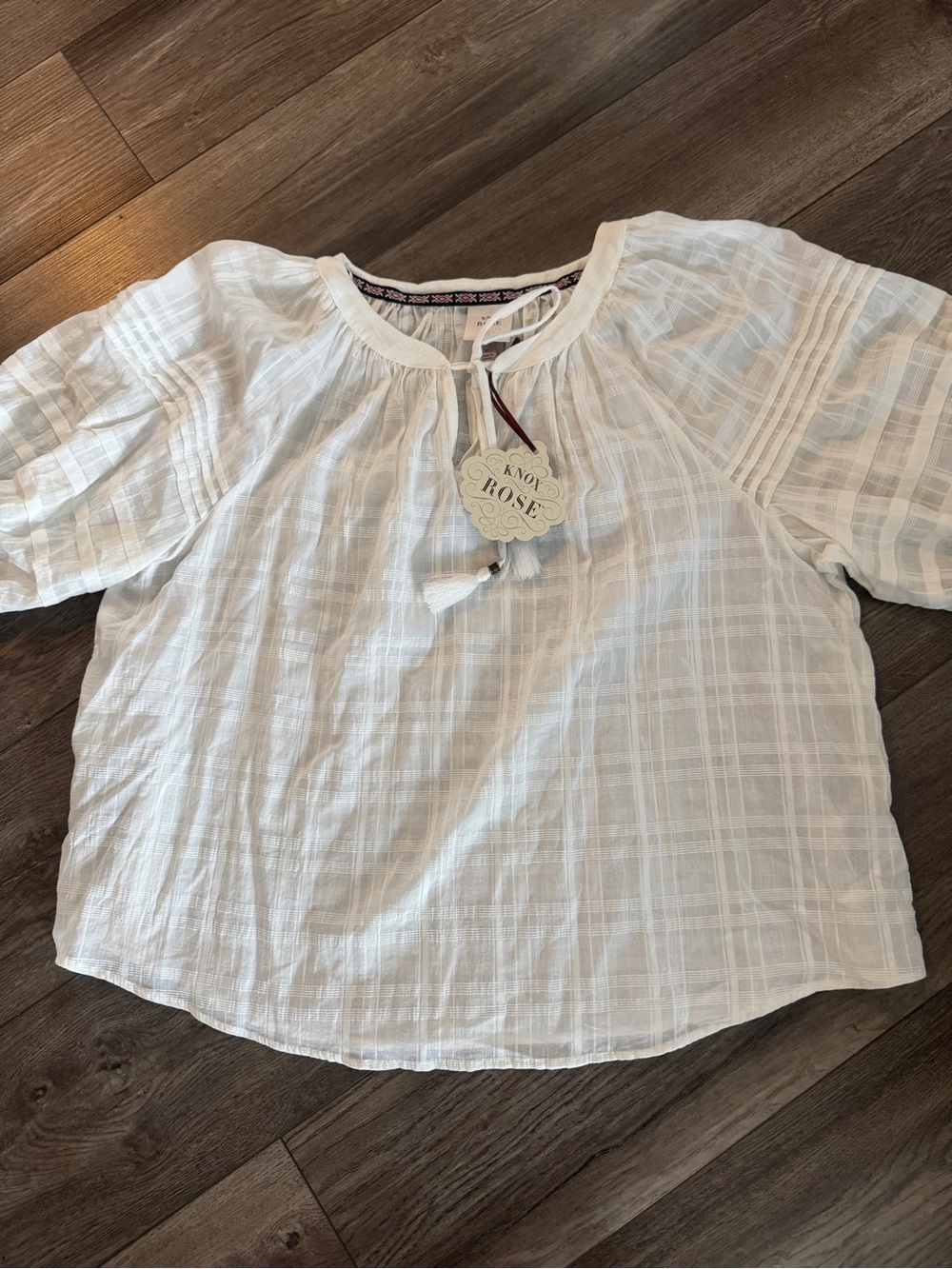 NWT Crisp White Boho Embroidered Tassel Blouse XXL hippie 2x - Picture 7 of 12